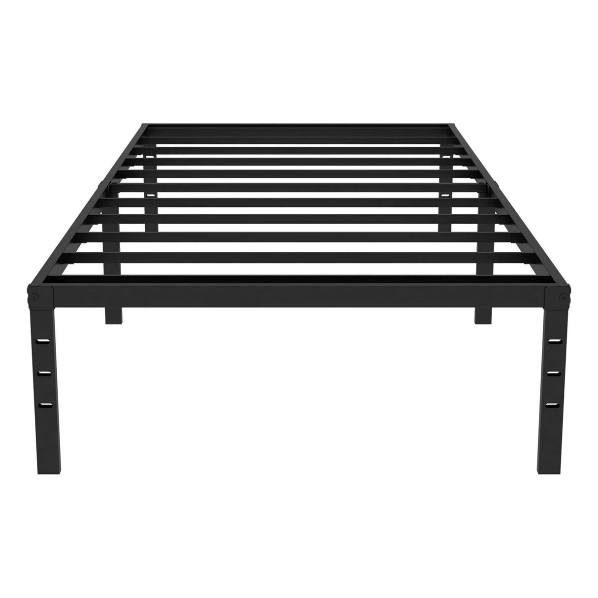TUYOHW Twin Bed Frame with 18 Inch Tall Underbed Storage Space, Metal Bed Frame with Max 2000LBS Heavy Duty Metal Slat Support, DIY Headboard Holes, No Box Spring Needed, Easy Assembly, Black TUYOHW
