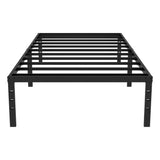 TUYOHW Twin Bed Frame with 18 Inch Tall Underbed Storage Space, Metal Bed Frame with Max 2000LBS Heavy Duty Metal Slat Support, DIY Headboard Holes, No Box Spring Needed, Easy Assembly, Black TUYOHW