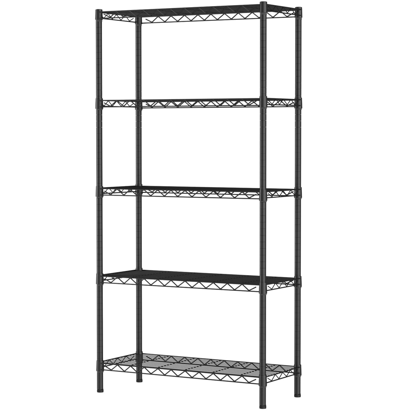 SINGAYE 5 Tier Storage Shelves Garage Shelving Wire Shelf 1750lbs Heavy Duty Storage Shelving Adjustable Shelf Metal Shelf Unit Black 48" W x 18" D x 77" H