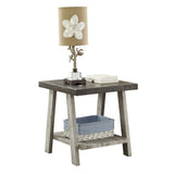 Roundhill Furniture Athens Contemporary Replicated Wood Regular End Table, Weathered Walnut and Gray Roundhill Furniture
