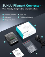 SUNLU Official Filament Connector, Fast Heating Filament Connector for 3D Printer Filament 1.75mm, Up to 240°C, Compatible with PLA PETG TPU ABS PA Nylon, Easy to Use, Pack with 200PCS PTFE Sleeve SUNLU