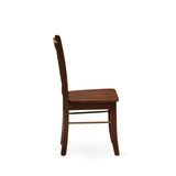 East West Furniture DLC-MAH-W Dublin Dining Chairs - Slat Back Solid Wood Seat Chairs, Set of 2, Mahogany East West Furniture
