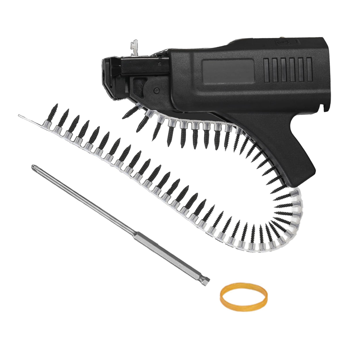 Kurras Drywall Screw Gun Automatic Chain Nail Gun Adapter,Auto Feed Screw Gun Collated Screw Gun Attachment Automatic Electric Drill Screw For Gypsum Board/Partition Wall/Wood Board/Ceiling kurras