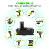 energup 2Pack 18V 3.8Ah P102 Replacement for Ryobi 18V Lithium Battery for 18-Volt ONE+ Battery P104 P105 P102 P103 P107 Cordless Tools Compatible with Ryobi 18v Batteries energup