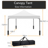 10 x 10 Pop Up Canopy Tent Anti-UV, Straight Leg and Easy up Sun Shelter for Parties, Camping, Commercial, Instant Canopy with Portable Bag, 4 Sand Bags(White) PayLessHere