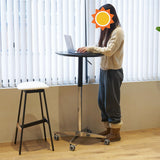 VAOZIURE Adjustable Bar Table, 360 Swivel Height with Aluminum Base for Dining, Bistro, or Home Use, Black VAOZIURE