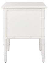 Safavieh Home Collection Mina Modern Coastal 2 Drawer 25" Bamboo Nightstand, White Safavieh