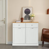 GAZHOME Double Tilt Out Trash Cabinet with Charging Station, Upgrade Wooden Free Standing Trash Cabinet with Outlet,Recycling Cabinet with Hideaway Drawer,20 Gallon Tilt Out Trash Cabinet (White) GAZHOME