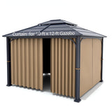 Gazebo Universal Replacement Privacy Curtain - Wonwon Privacy Panel Canopy Side Wall with Zipper for 10' x 12' Outdoor Gazebo (Khaki) Wonwon