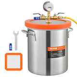 VEVOR 5 Gallon Vacuum Chamber, Upgraded Tempered Glass Lid Vacuum Degassing Chamber, 304 Stainless Steel Chamber, for Stabilizing Wood, Resin Degassing, Silicone Degassing and Plaster Degassing VEVOR