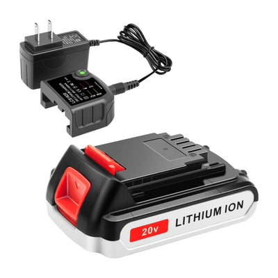 ADVTRONICS 20V Lithium Battery and Charger Replacement for BLACK+DECKER 20V MAX Lithium Ion Battery + Charger LBXR20 LB20 LBX20 LBXR2020-OPE LBX4020