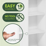 Furinno Pasir 3-Tier No Tool Assembly Open Shelf Bookcase, White Furinno