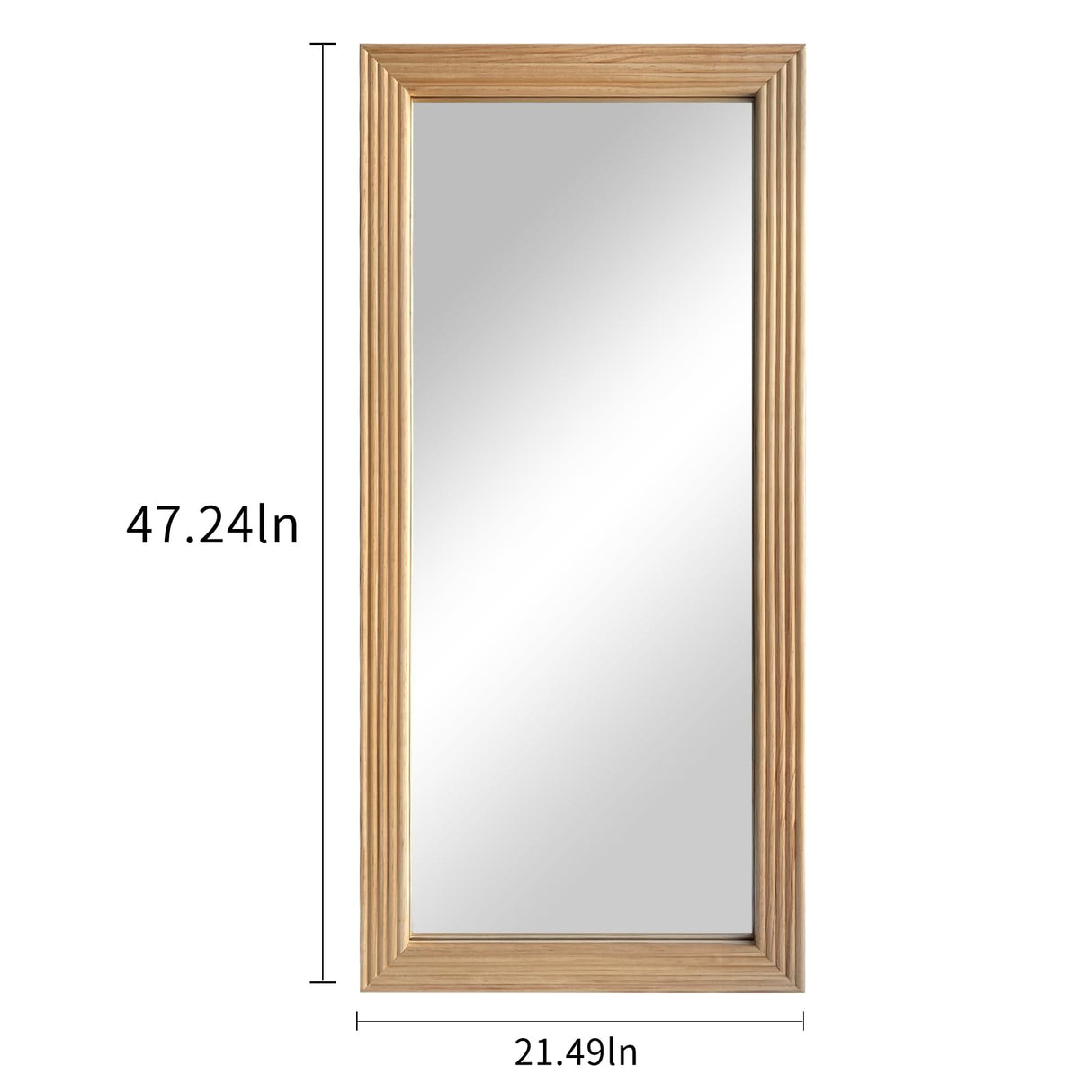 DAOYIJIAJU Large Wooden Framed Wall Mirror, Rustic Natural Wood Hanging Mirror, Farmhouse Wall Mirror for Bathroom Vanity Bedroom Living Room, Vertical or Horizontal Hanging, 47" x 22" DAOYIJIAJU