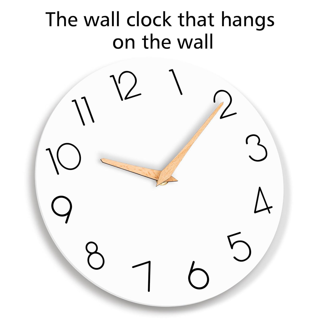 cicininc Wall Clock, White Wooden Silent Non-Ticking, Decorative Battery Operated Wall Clocks for Bedroom, Kitchen, Home, Living Room, Office, School, Hotel (8 Inch) cicininc