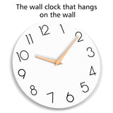 cicininc Wall Clock, White Wooden Silent Non-Ticking, Decorative Battery Operated Wall Clocks for Bedroom, Kitchen, Home, Living Room, Office, School, Hotel (8 Inch) cicininc