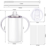 Vermida Sublimation Sippy Cup Blank with Handle, 12oz Stainless steel Sippy Cups, Kids Cups with Straws and Lids Spill Proof Double Wall Vacuum Cups for Children Vermida