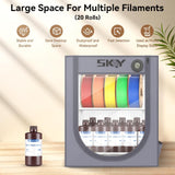 3D Printer Filament Storage Box with Hygrothermograph,Dustproof and Waterproof Storage Box Isolate Pets for Storage Double Layer Storage Rack and Easy to Store 20 roll Pack Cregrant3D