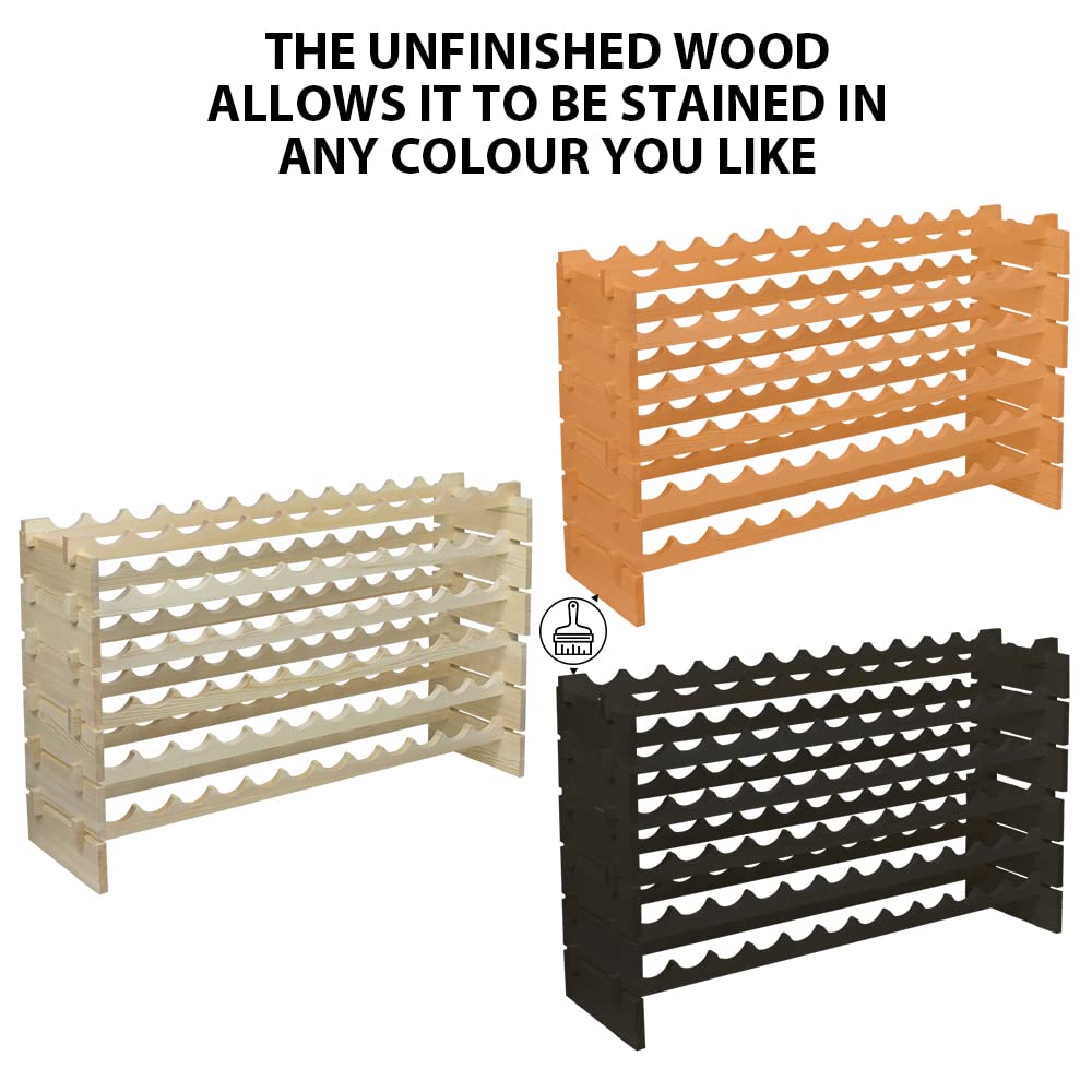 Smartxchoices 72 Bottles Stackable Modular Wine Rack, 6-Tier 72 Slots Floor Wine Storage Stand Wooden Wine Holder Display Shelves, Wobble-Free, Solid Wood, Floor Free Standing Smartxchoices