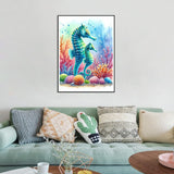 WSLWXSHM Diamond Painting Kits for Adults Seahorse, Round Full Drill Diamond Art Kits, 5D DIY Paint with Diamonds Crafts for Home Wall Decoration Gifts 12×16Inch, Marine Life WSLWXSHM