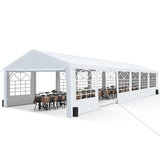 Outdoor Heavy Duty Party Tent Large Canopy Wedding Event Shelter Carport with Removable Sidewalls & 4 Sand Bags for Patio Outdoor Garden Events, White (20x40 FT) HOWSVN