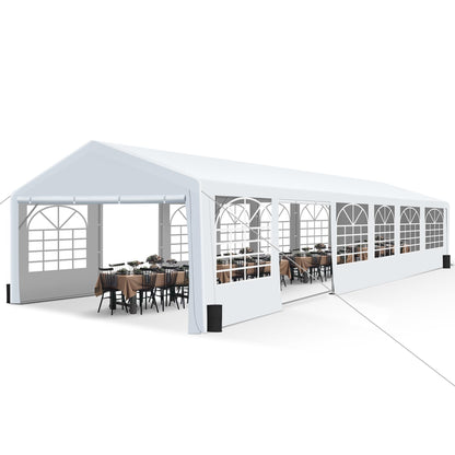 Outdoor Heavy Duty Party Tent Large Canopy Wedding Event Shelter Carport with Removable Sidewalls & 4 Sand Bags for Patio Outdoor Garden Events, White (20x40 FT) - WoodArtSupply