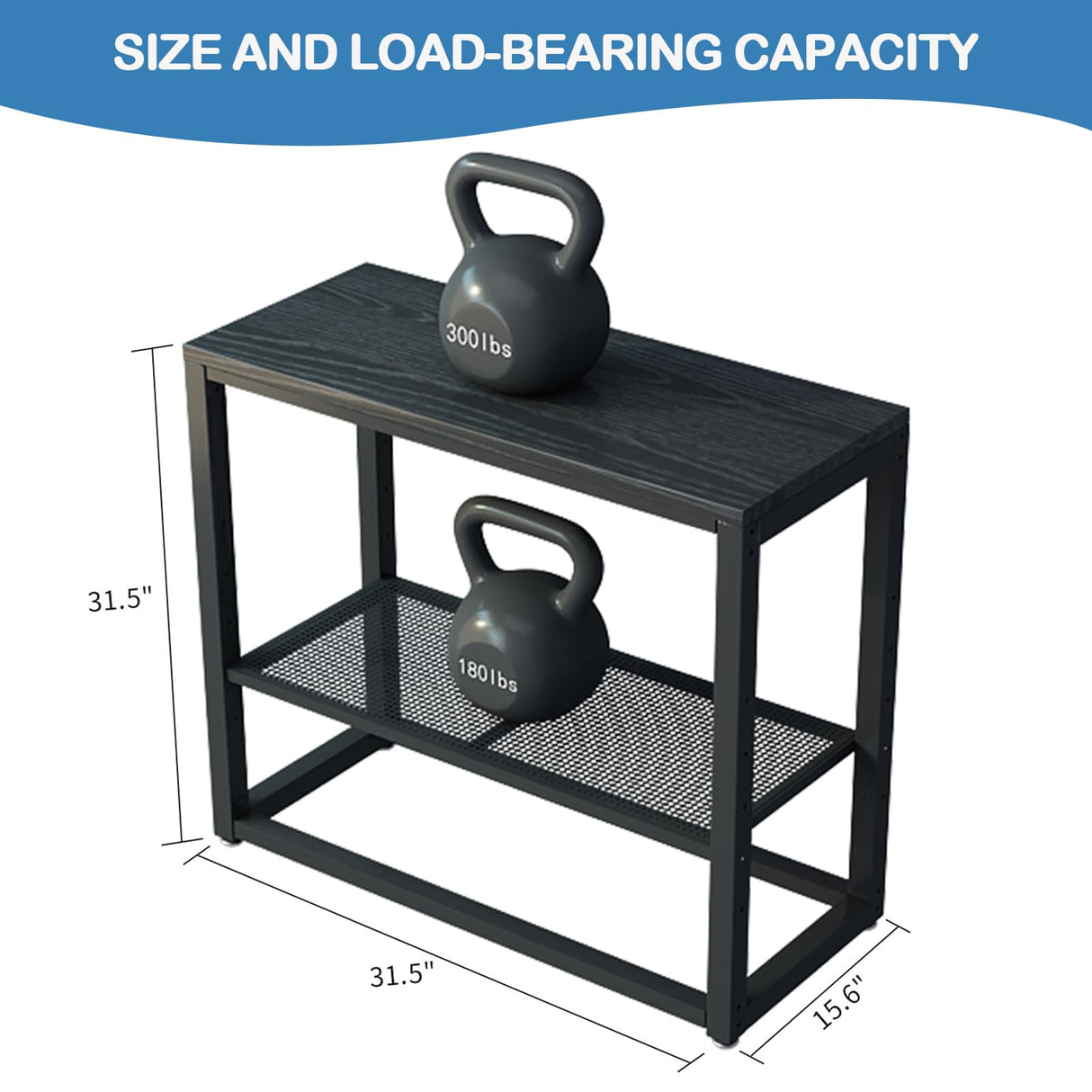 CLrkualn Fish Tank Stand 20-30 Gallon,500LBS Aquarium Stand Metal Frame with Adjustable Storage Shelves, 31.5" L x 15.6" W x 31.5" H Reptile Turtle Terrarium Stand CLrkualn