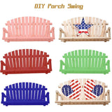 Anraja Wooden Porch Swing 2-Seater, Bench Swing with Hanging Chains, Heavy Duty 800 LBS, for Outdoor Patio Garden Yard, 4 Ft, Unfinished Anraja