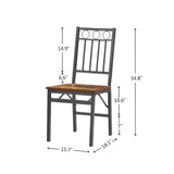 Rpuzonier Folding Dining Chairs Set of 2, Foldable Wood Kitchen Chairs with Metal Frame, Retro Folding Chair Portable and Assembled Folding Kitchen Chair for Apartment, Small Space (Set of 2) Rpuzonier