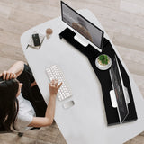 TAVR Dual Monitor Stand Riser Office Desktop Organizer Stand for 2 Monitors, Adjustable Length and Angle 3 Shelf, Extra Long Multifunctional Stand up to 48.2" fit Computer, Laptop, TV, Black TAVR Furniture