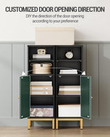 Hzuaneri Bathroom Storage Cabinet, Corner Floor Cabinet with Shelves, Customized Door Opening Direction, Bathroom Organizer with Adjustable Shelf for Kitchen, Living, Toilet Paper Cabinet, Black Hzuaneri