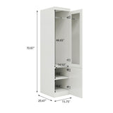 ClassyCabin Single Door Armoire Wardrobe Closet: Wardrobe Closet with Mirror Simple Storage Wardrobe Cabinet with Hanging Rod Modern Closet Organizers and Storage for Bedroom Office White ClassyCabin