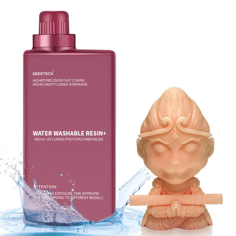 GEEETECH Upgraded Water Washable 3D Printer Resin, UV-Fast-Curing Resin 405nm Photopolymer Resin, High Precision 3D Water Wash Resin for LCD/MSLA/DLP 3D Printer Printing (Skin Colour, 1kg) Geeetech