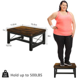 YINMIT Wooden Step Stool for Adults, Heavy Duty Step Stool for High Bed with Non-Slip Feet, Using for Bedroom, Living Room, Bathroom and Kitchen, Hold Up to 500 LBS YINMIT