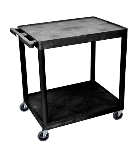 Luxor 2 Shelf Utility Cart Black - Small - HE38-B Luxor