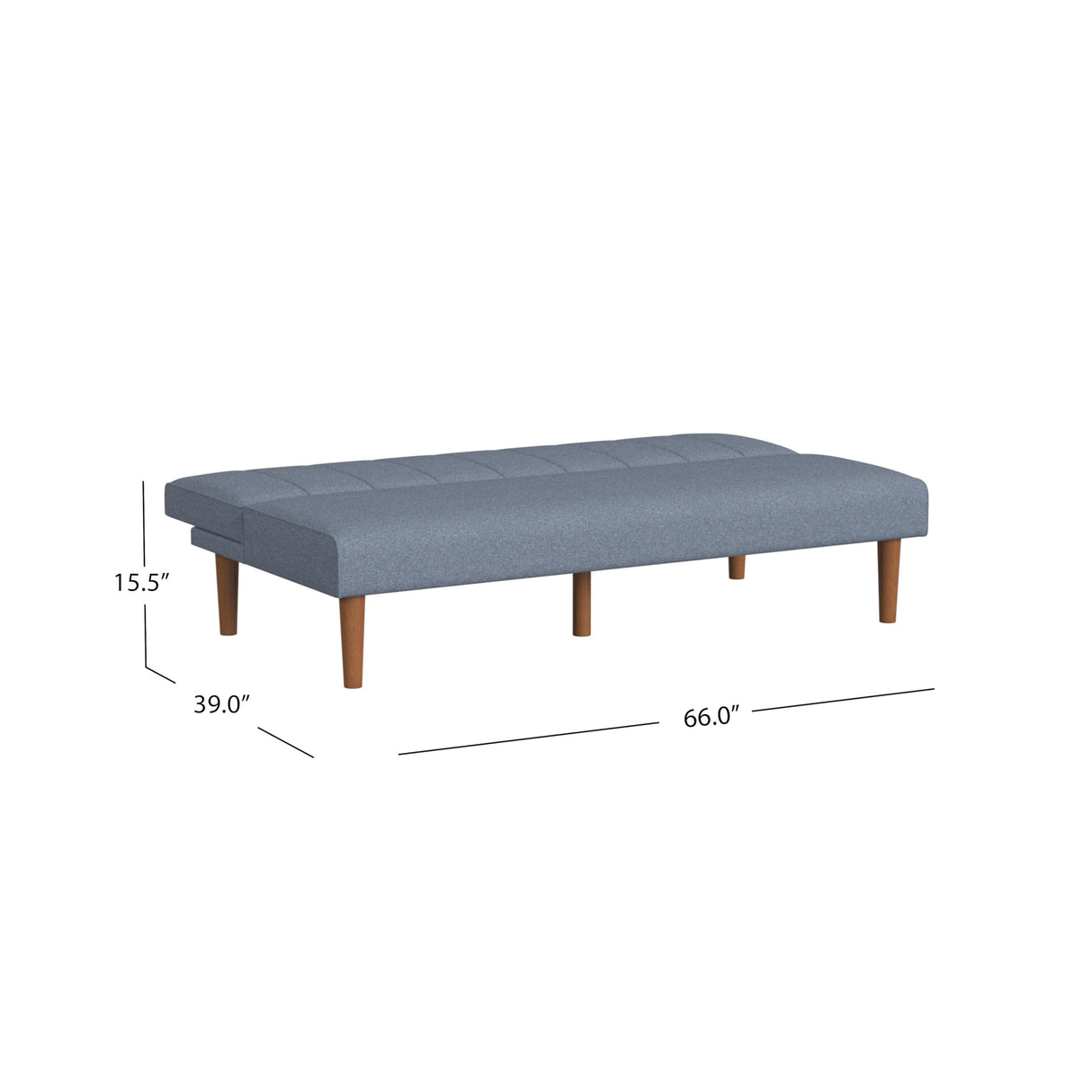 HomePop Upholstered Bergen Convertible Futon Sofa Bed, Modern Sofa Couches for Living Room, Small Spaces, Dorm, Apartment, Blue Woven HomePop