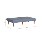 HomePop Upholstered Bergen Convertible Futon Sofa Bed, Modern Sofa Couches for Living Room, Small Spaces, Dorm, Apartment, Blue Woven HomePop