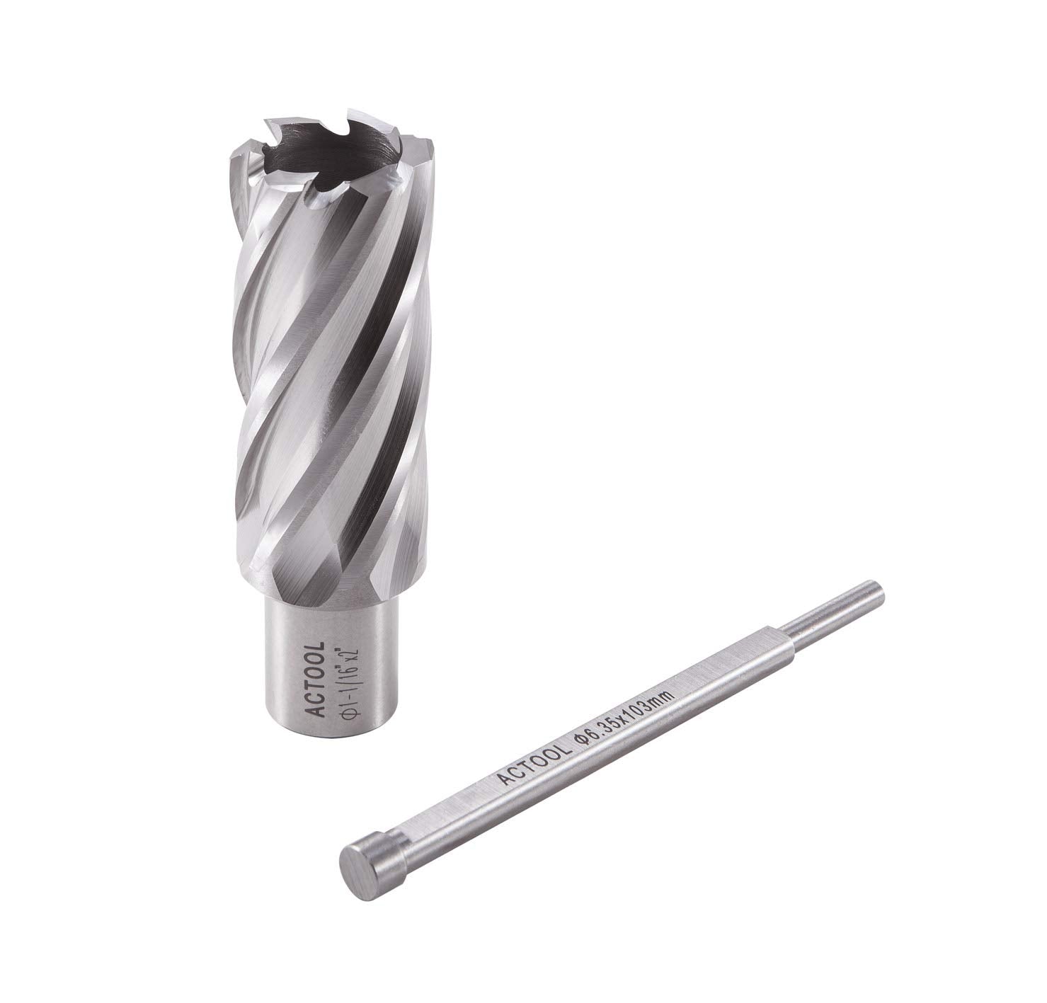 ACTOOL 1-1/16" Diameter × 2" Depth of Cut HSS ANNULAR Cutter with 3/4'' Weldon Shank - WoodArtSupply