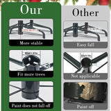 Finphoon Metal Christmas Tree Stand, Foldable Xmas Tree Base for 4-8 Ft Artificial Trees, 15.7 Inch Replacement Christmas Tree Stand Bracket Fits 0.5-1.57 Inch Poles,Dark Green Finphoon