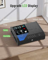 HOLEWOR Gun Safe, Biometric Safes for Pistols with LCD Display of Time Battery, Fingerprint Quick Access Handgun Safe Pistol Bedside, Nightstand, Car, 2 Capacity HOLEWOR