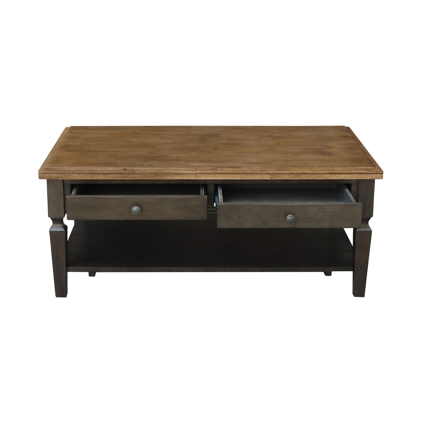 IC International Concepts Vista Coffee Table, 20", Hickory/Washed Coal - WoodArtSupply