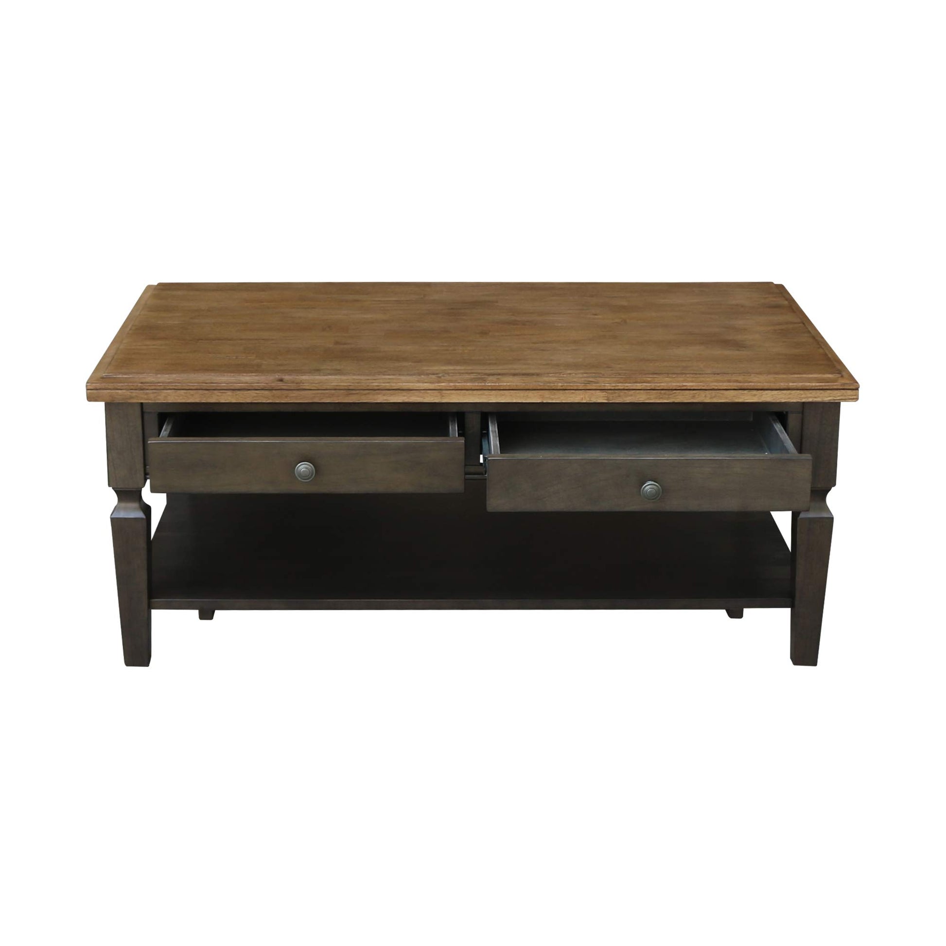 IC International Concepts Vista Coffee Table, 20", Hickory/Washed Coal - WoodArtSupply