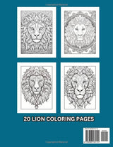 Mandala Lion Coloring Book For Adult And Kids: 20 Mandala Style Lion Coloring Book Majosta