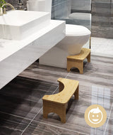 Bamboo Toilet Stool for Adults, 6.5" Poop Stool, Bathroom Toilet Potty Stool with Non-Slip Mat for Adults Children, Original Simple Design Healthy Portable Adult Toilet Poop Stool.(Wood) Healthy Gifts JACNITAD
