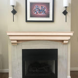 MANTELSDIRECT Mantels Direct Salem Wood Mantel Shelf with Arched Corbels - Unfinished 72 Inch | Wooden Rustic Wall Mounted Shelf from Pine Wood - Perfect for Fireplaces, TVs & Décor MANTELSDIRECT