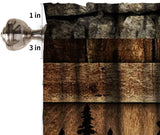 Retro Bear Curtain Valances,Rustic Woodland Wild Animal Rod Pocket Window Valance,Farmhouse Stone Wall Wooden Board Print Blackout Short Topper Curtain for Living Room Kitchen,54x18in JanJCurt