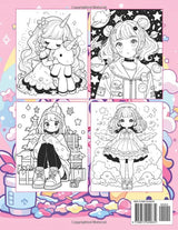 Anime Coloring Book: Kawaii Girls: A Cute Stress-Relief Japanese Comic, Manga Kawaii Coloring Book for Kids, Teens and Adults (Anime Coloring Books) WoodArtSupply
