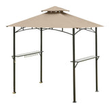ONTHEWAY 5FT x 8FT Double Tiered Replacement Canopy Grill BBQ Gazebo Roof Top, for Gazebo Model L-GZ238PST-11 Only ontheway