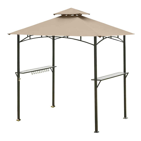 ONTHEWAY 5FT x 8FT Double Tiered Replacement Canopy Grill BBQ Gazebo Roof Top, for Gazebo Model L-GZ238PST-11 Only ontheway