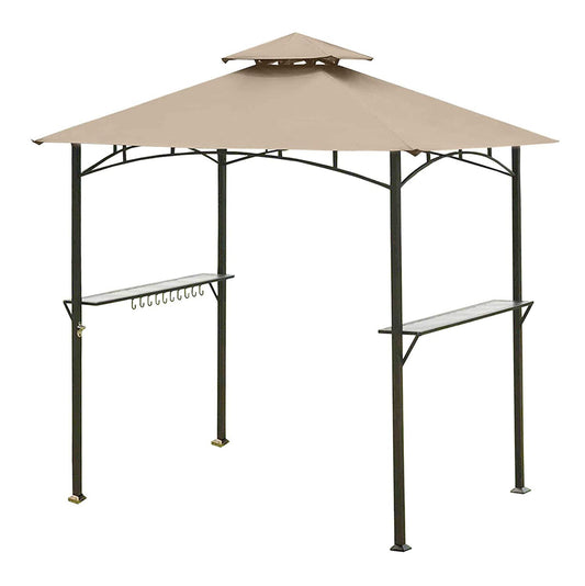 ONTHEWAY 5FT x 8FT Double Tiered Replacement Canopy Grill BBQ Gazebo Roof Top, for Gazebo Model L-GZ238PST-11 Only - WoodArtSupply