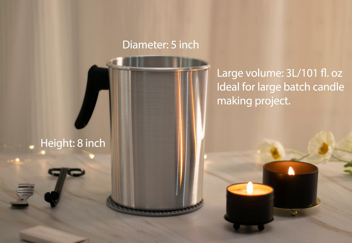 Candle Making Kit with Soy Wax Flakes, 2.5lb Candle Wax, 101oz Pouring Pitcher, Candle Wicks, Stickers, Centering Devices, Vegan Cruelty Free Aroparc